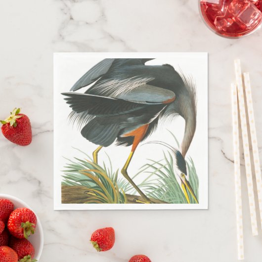 Great Blue Heron von John James Audubon Serviette (Beispiel)
