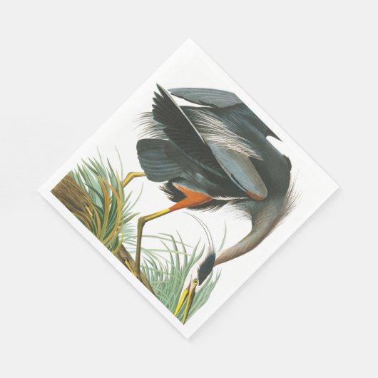 Great Blue Heron von John James Audubon Serviette (Ecke)