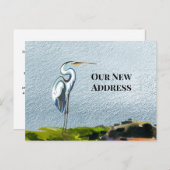 Great Blue Heron Waterfront Neue Adresse Ankündigungspostkarte (Vorne/Hinten)