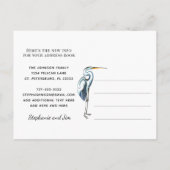 Great Blue Heron Waterfront Neue Adresse Ankündigungspostkarte (Rückseite)