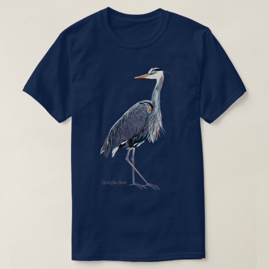 Great Blue Heron Wildlife Bird T-Shirt (Design vorne)