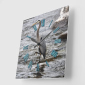 Great Blue Heron Wildlife Birdlover Foto Quadratische Wanduhr (Winkel)