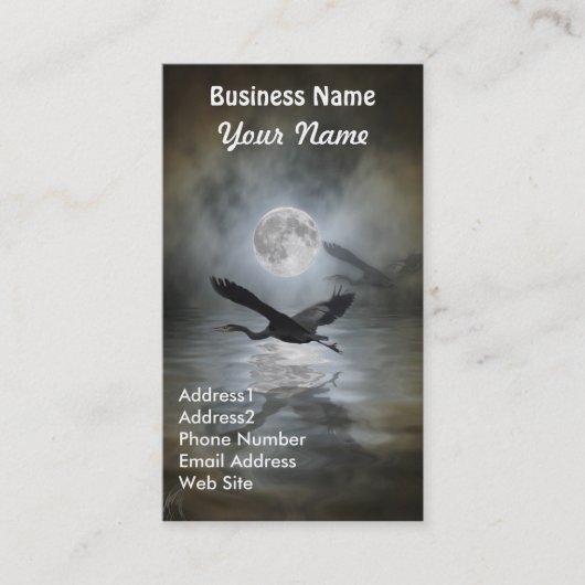 Great Blue Heron Wildlife Business Card Visitenkarte (Vorderseite)