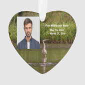 Great Blue Heron Wildlife Lake Ded Foto Custom Ornament (Rückseite)