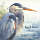 Great Blue Heron Wildlife Wetlands Bird Art Nature Aufkleber (Vorderseite)
