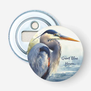 Great Blue Heron Wildlife Wetlands Bird Art Nature Flaschenöffner