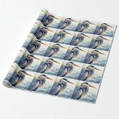 Great Blue Heron Wildlife Wetlands Bird Art Nature Geschenkpapier (Ungerollt)