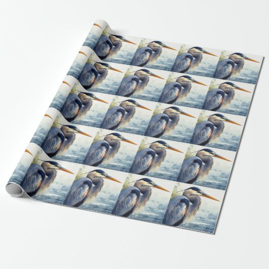 Great Blue Heron Wildlife Wetlands Bird Art Nature Geschenkpapier (Ungerollt)