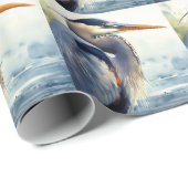 Great Blue Heron Wildlife Wetlands Bird Art Nature Geschenkpapier (Rolleneckpunkt)