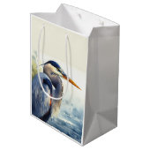 Great Blue Heron Wildlife Wetlands Bird Art Nature Mittlere Geschenktüte (Rückseite Schrägansicht)