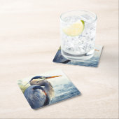 Great Blue Heron Wildlife Wetlands Bird Art Nature Rechteckiger Pappuntersetzer (Vor Ort)