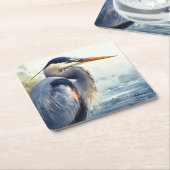 Great Blue Heron Wildlife Wetlands Bird Art Nature Rechteckiger Pappuntersetzer (angewinkelt)