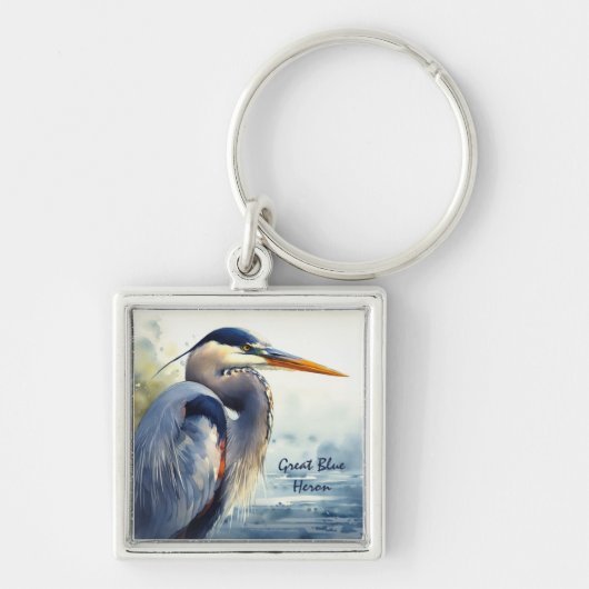 Great Blue Heron Wildlife Wetlands Bird Art Nature Schlüsselanhänger (Vorne)