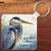 Great Blue Heron Wildlife Wetlands Bird Art Nature Schlüsselanhänger (Rückseite)