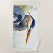 Great Blue Heron Wildlife Wetlands Bird Art Nature Strandtuch (Vorderseite)