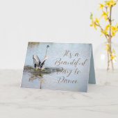 Great Blue Heron Wings Spread on Water Karte (Gelbe Blume)