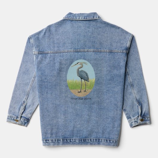 Great Blue Heron Women's Denim Jacket Jeansjacke (Rückseite)