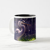 Great Blue Heron Zweifarbige Tasse (Vorderseite Links)