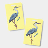 Great blue herone Cartoon Illustration Ausweis (Vorder- & Rückseite)