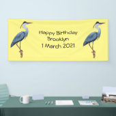 Great blue herone Cartoon Illustration Banner (Messe)