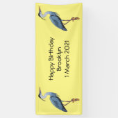 Great blue herone Cartoon Illustration Banner (Vertikal)