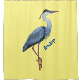 Great blue herone Cartoon Illustration Duschvorhang (Vorderseite)