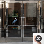 Great blue herone Cartoon Illustration Fensteraufkleber (Büro Tür)