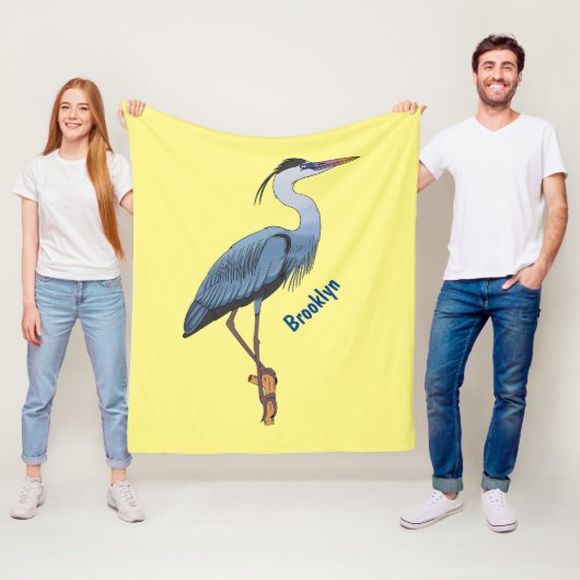 Great blue herone Cartoon Illustration Fleecedecke (Beispiel)