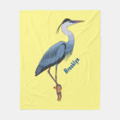 Great blue herone Cartoon Illustration Fleecedecke (Vorderseite)