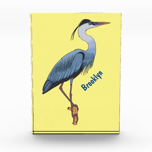 Great blue herone Cartoon Illustration Fotoblock (Vorderseite)