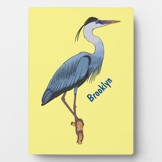 Great blue herone Cartoon Illustration Fotoplatte (Vorderseite)
