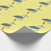 Great blue herone Cartoon Illustration Geschenkpapier (Ecke)