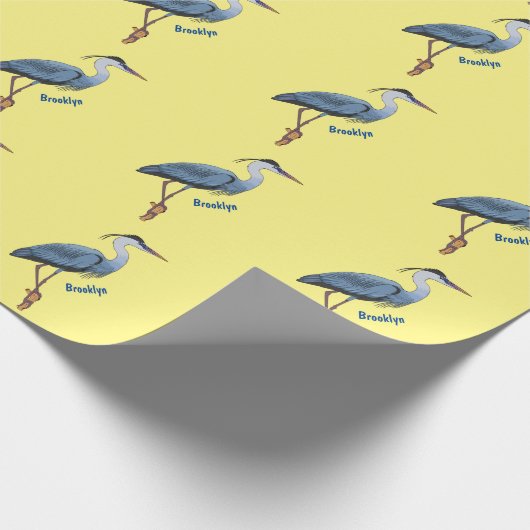 Great blue herone Cartoon Illustration Geschenkpapier (Ecke)