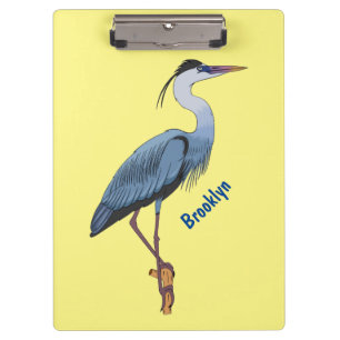 Great blue herone Cartoon Illustration Klemmbrett