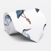 Great blue herone Cartoon Illustration Krawatte (Gerollt)