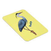 Great blue herone Cartoon Illustration Magnet (Rechte Seite)