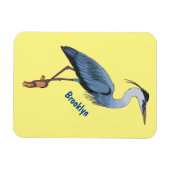 Great blue herone Cartoon Illustration Magnet (Horizontal)