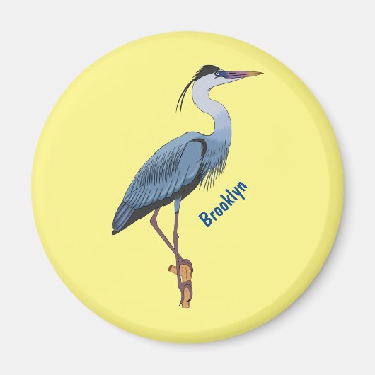 Great blue herone Cartoon Illustration Magnet (Vorne)