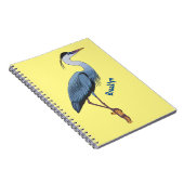 Great blue herone Cartoon Illustration Notizblock (Rechte Seite)