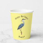 Great blue herone Cartoon Illustration Pappbecher (Rückseite)