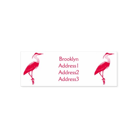 Great blue herone Cartoon Illustration Permastempel (Design)
