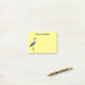 Great blue herone Cartoon Illustration Post-it Klebezettel (Auf Schreibtisch)