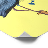 Great blue herone Cartoon Illustration Poster (Ecke)