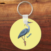 Great blue herone Cartoon Illustration Schlüsselanhänger (Vorderseite)