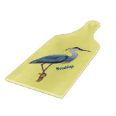 Great blue herone Cartoon Illustration Schneidebrett (Ecke)