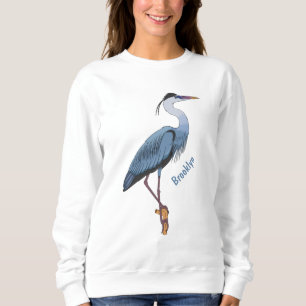 Great blue herone Cartoon Illustration Sweatshirt
