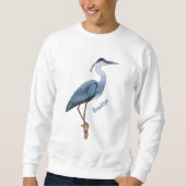 Great blue herone Cartoon Illustration Sweatshirt (Vorderseite)