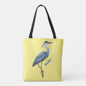 Great blue herone Cartoon Illustration Tasche (Rückseite)