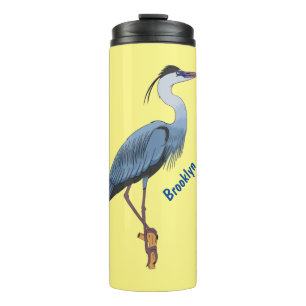 Great blue herone Cartoon Illustration Thermosbecher