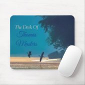 Great Blue Herons Take Flight - Aquamarine Fischer Mousepad (Mit Mouse)